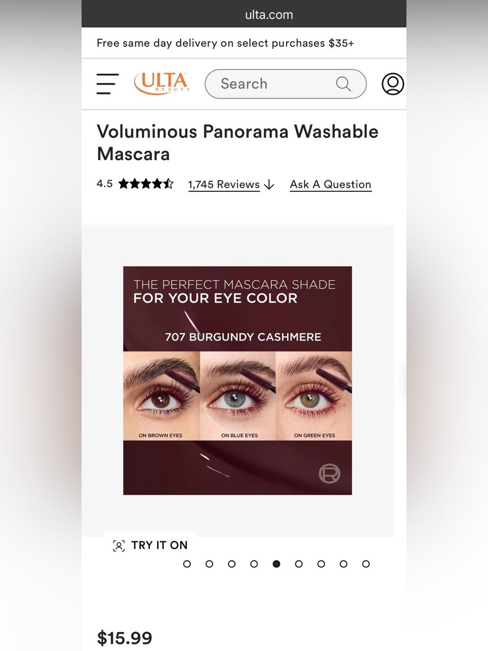 BRAND NEW-UNOPENED: Voluminous Panorama Washable Mascara - 707 Burgundy Cashmere